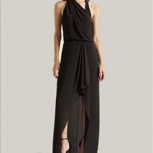 HALSTON Women's Asymmetric Draped Gown